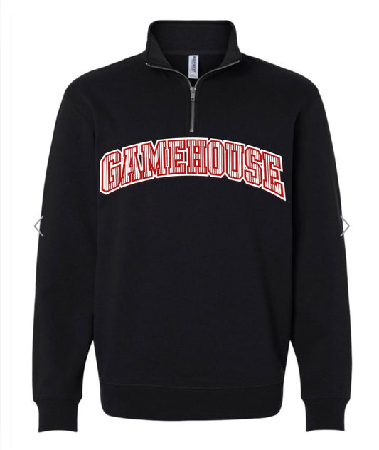 GAMEHOUSE seersucker on black quarter zip