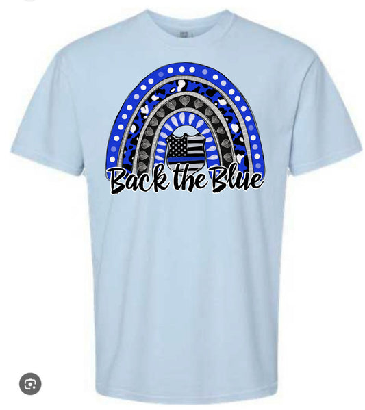 Back the Blue Rainbow Tee