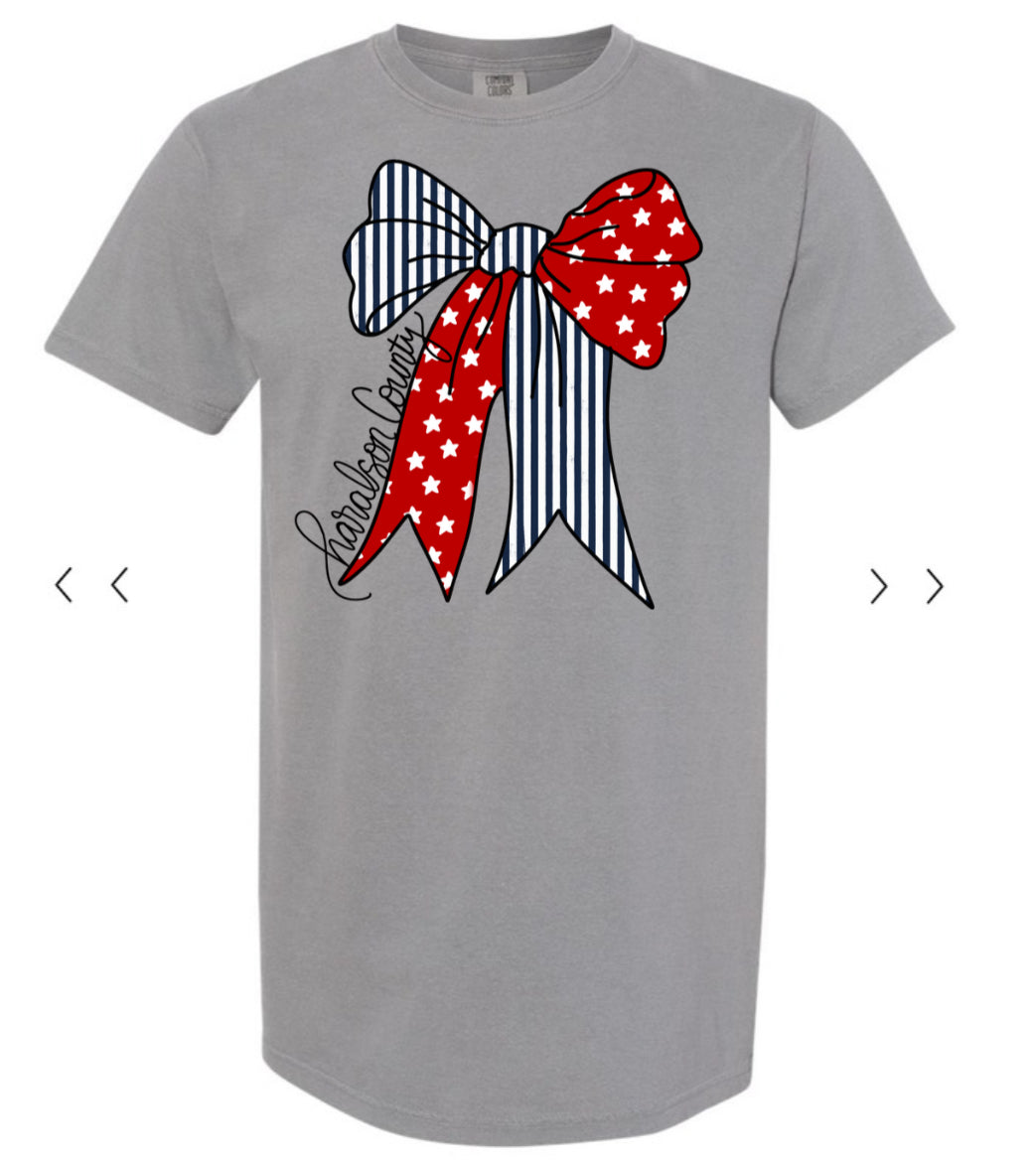 Haralson County Stars & Stripes Bow Tee