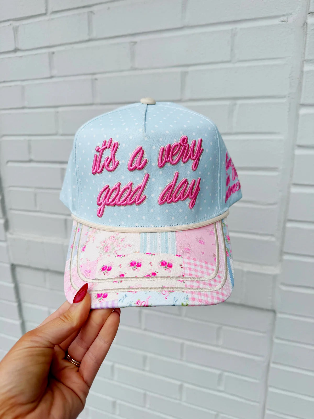 It’s A Very Good Day Polka Dot/patchwork Trendy Hat