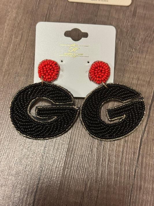 Black Georgia G Beaded Earring