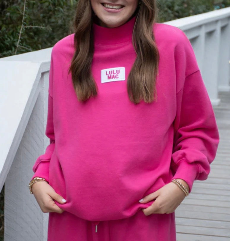 LULU MAC MOCKNECK SWEATSHIRT - Hot Pink