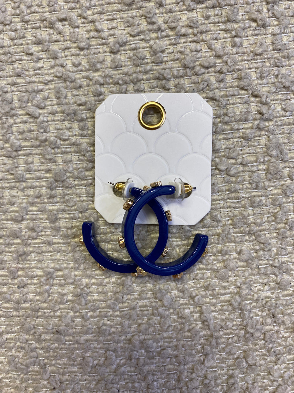 Navy with Gold Paws Hoops