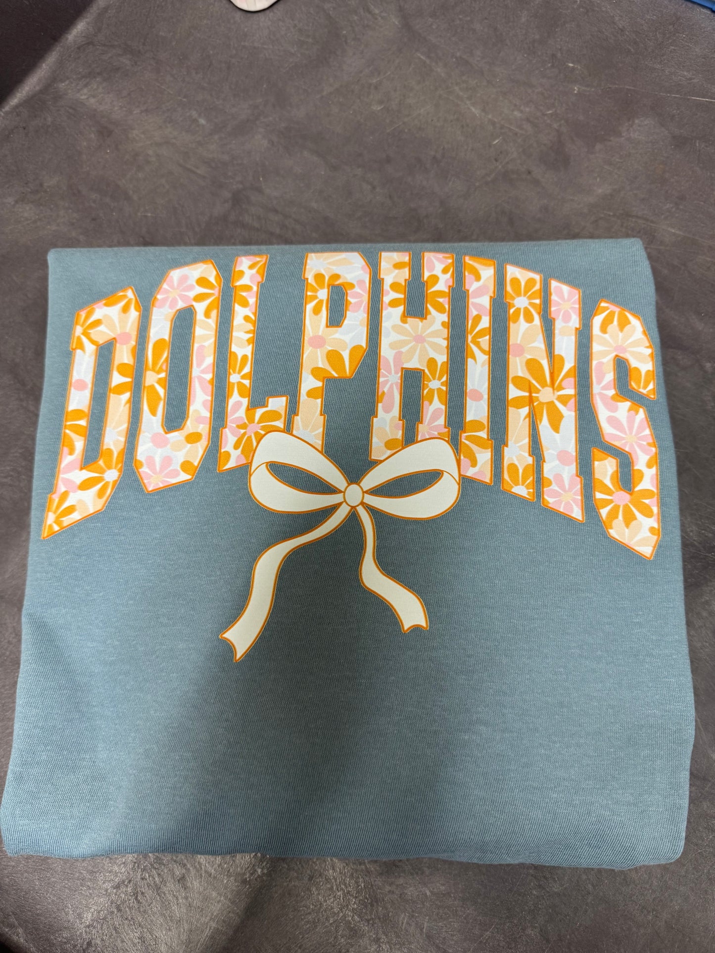 Nebo Dolphins Orange and Pink Floral with Bow