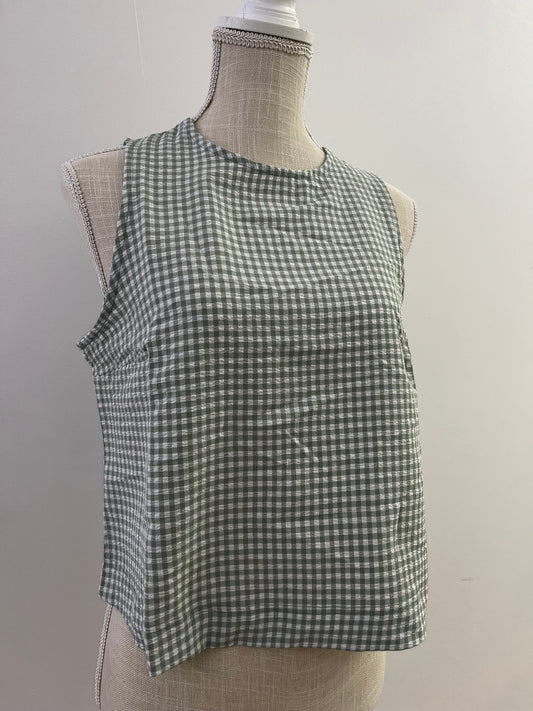 Sage Green Gingham 2 Pc Skort set- SOLD AS SET