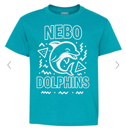 Nebo Dolphins 90s vintage on tropical blue