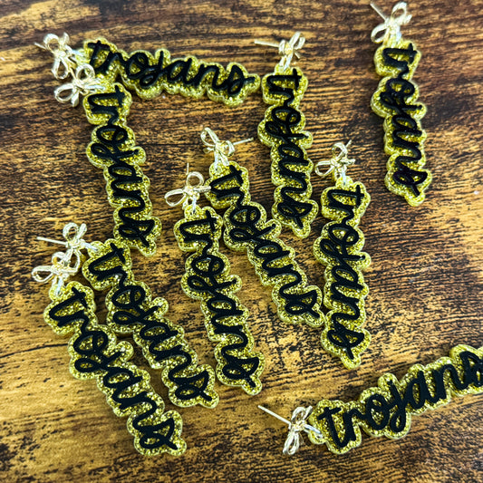 Carrollton Trojans Bow Earrings