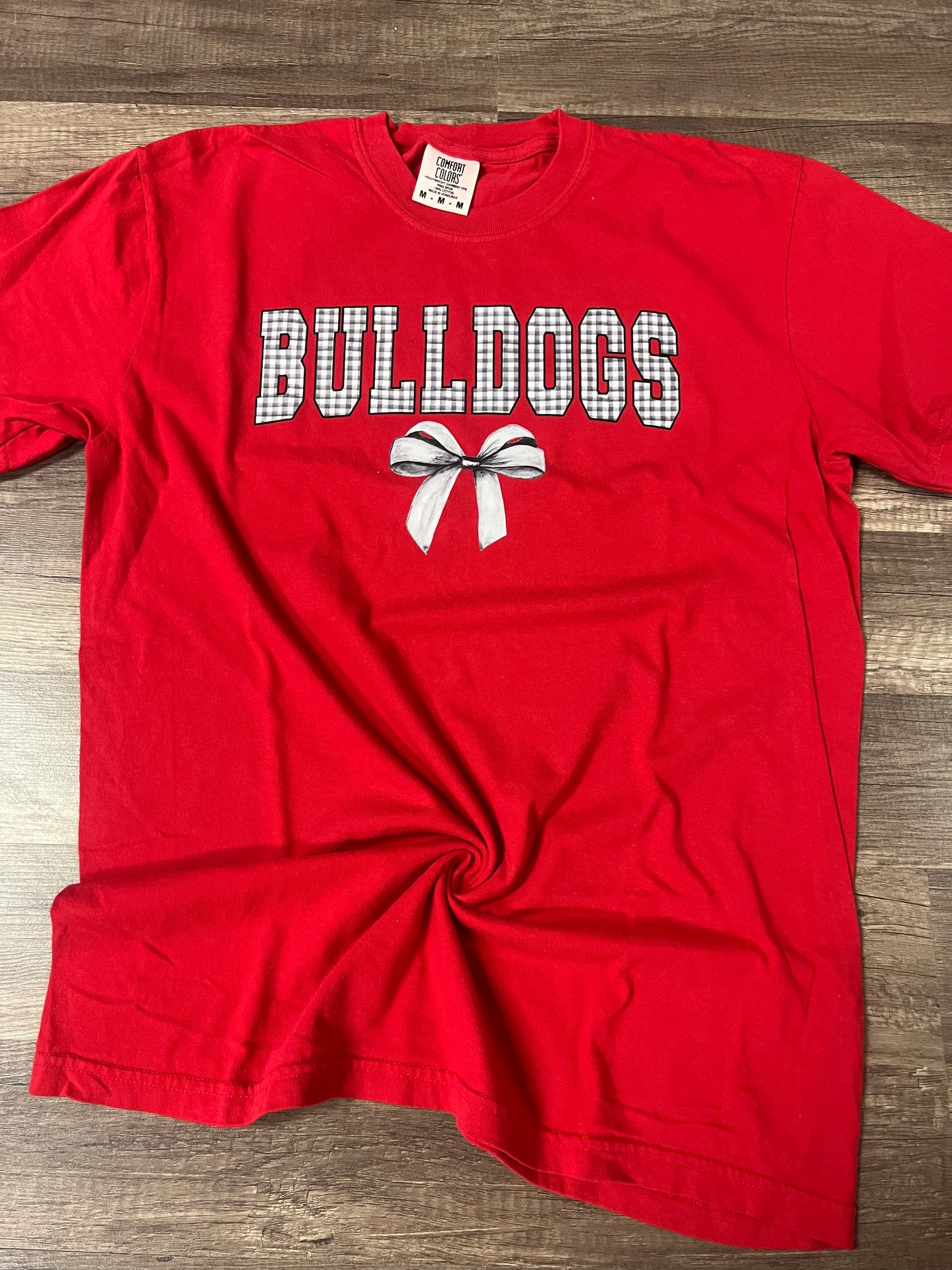 Bulldogs Plaid Bow Tee