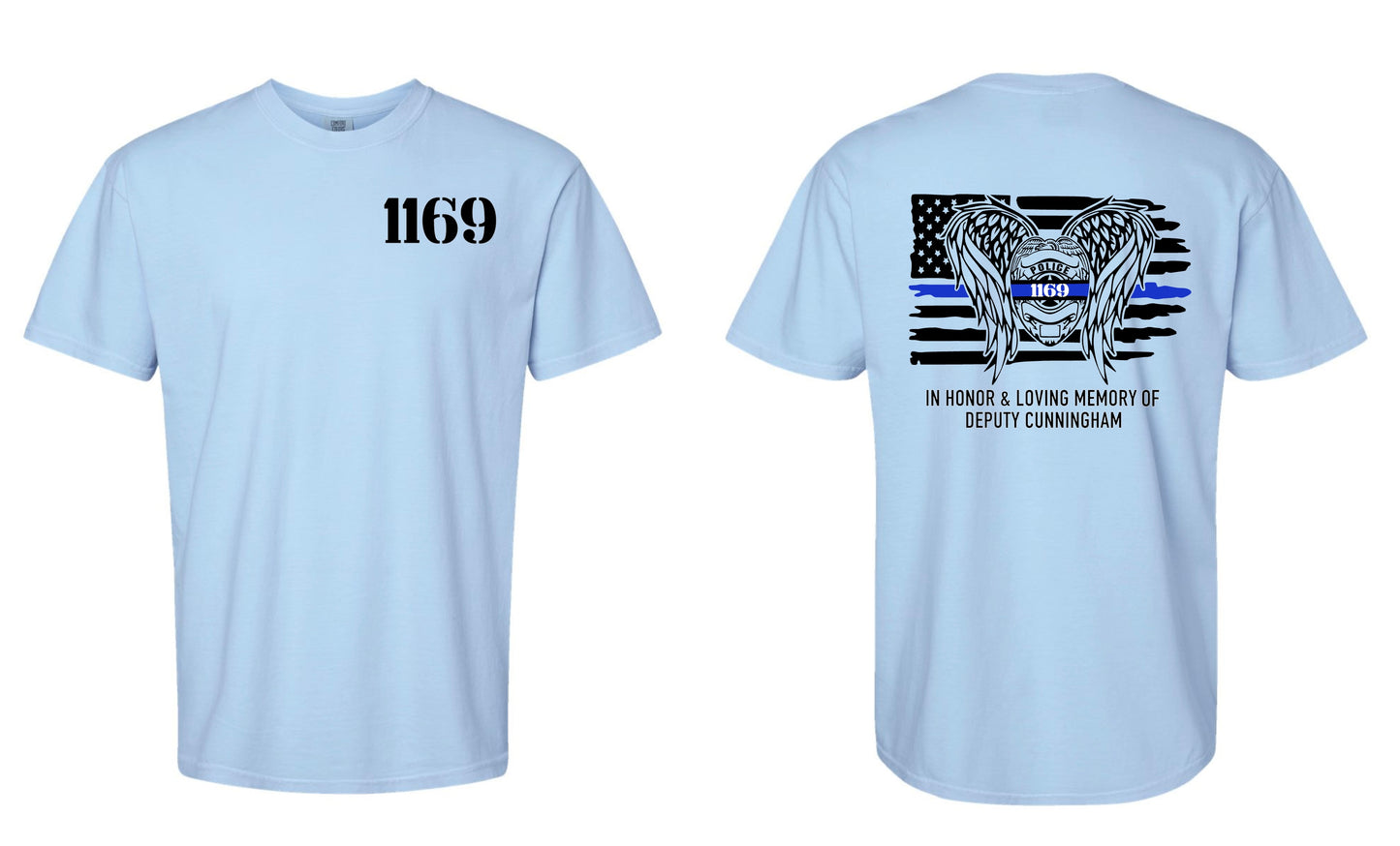 Black Flag Angel Wings #1 - Deputy Cunningham Blue Tee