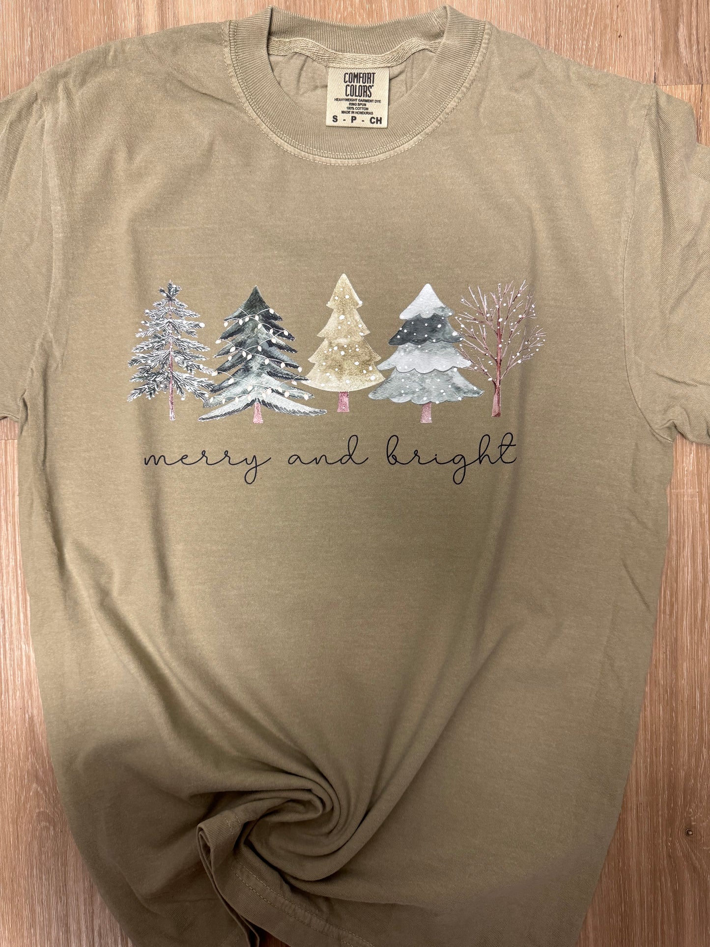 Merry and Bright Snowy Trees Tee