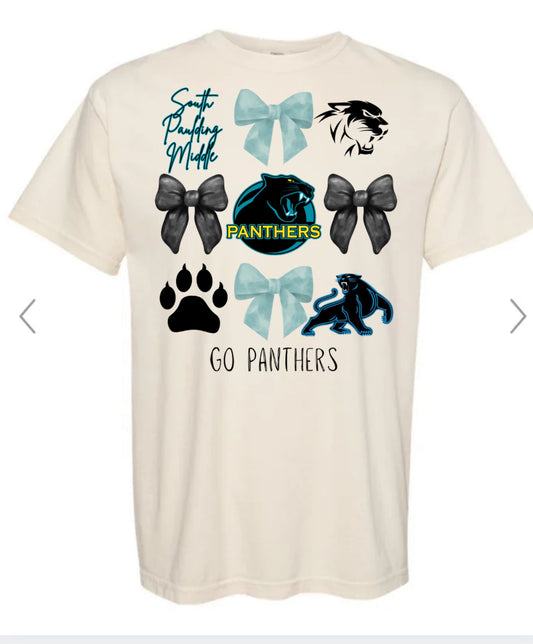 South Paulding Middle Panthers Bow Ivory Collage Tee