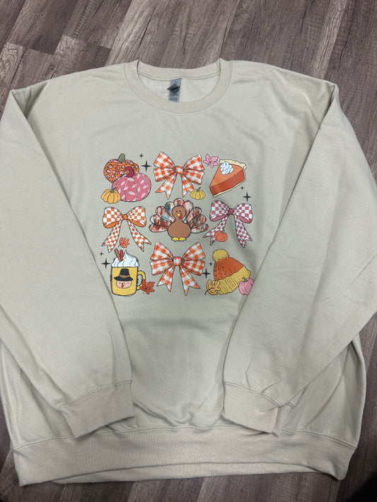 Turkey Bow Collage Sweatshirt