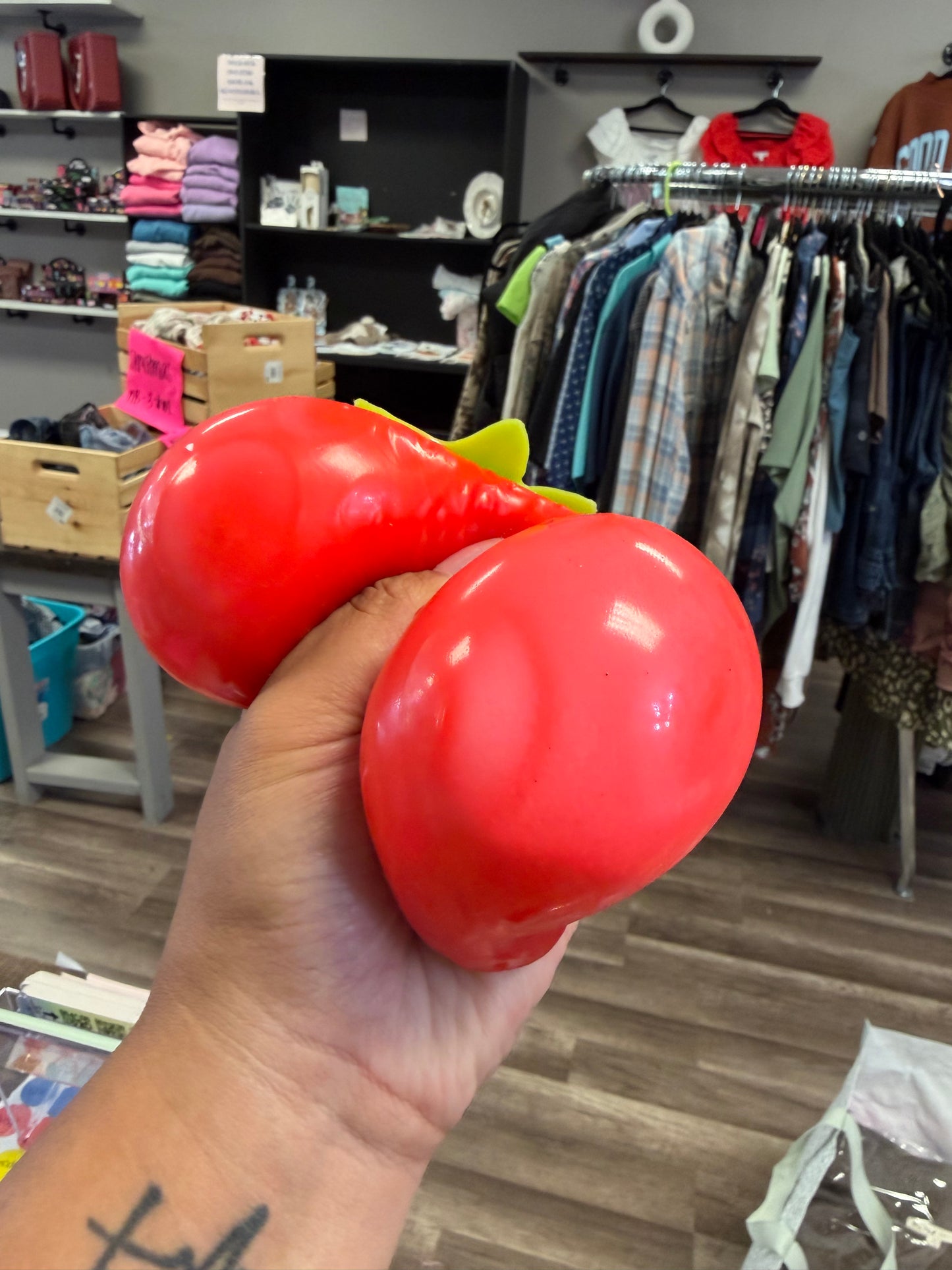 Foam filled jumbo strawberry squishy