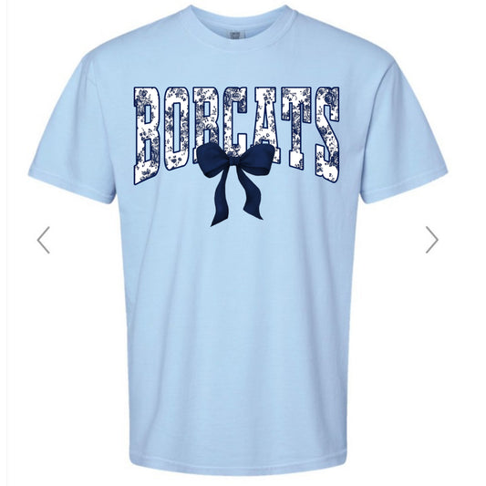 Bobcats Floral Tolie on light blue