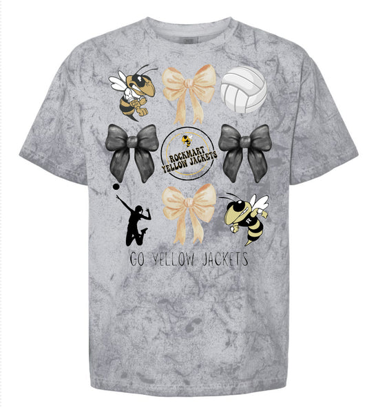 Rockmart Yellow Jackets Volleyball Bow Collage Tee