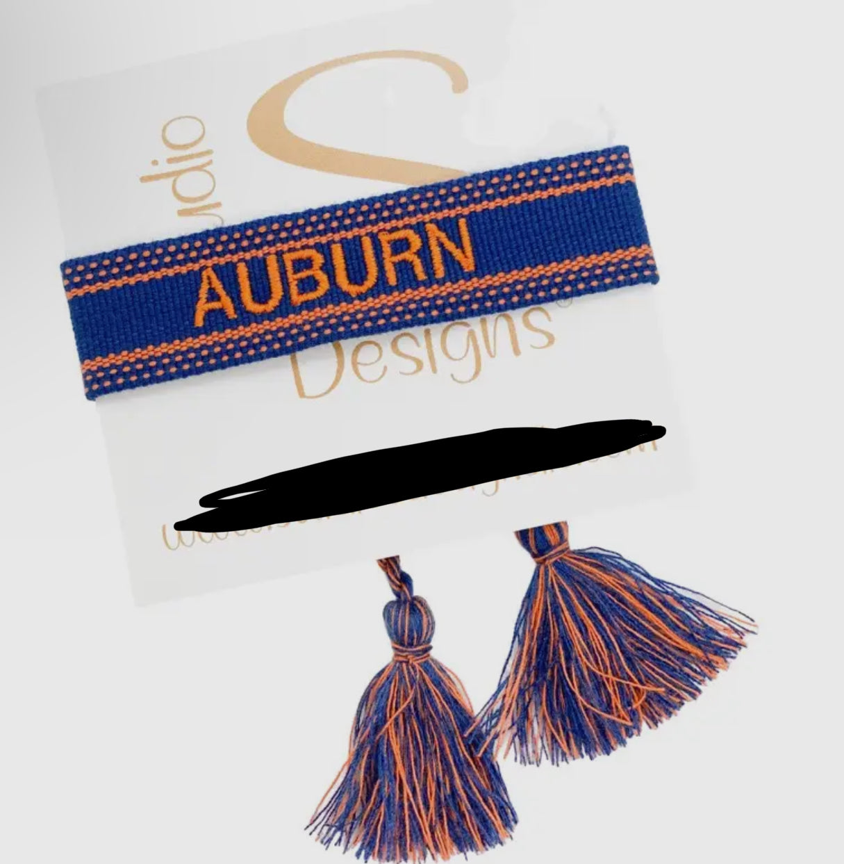 Embroidered Tassel Bracelet - Auburn