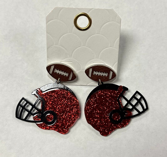 Red Football Helmet Dangles