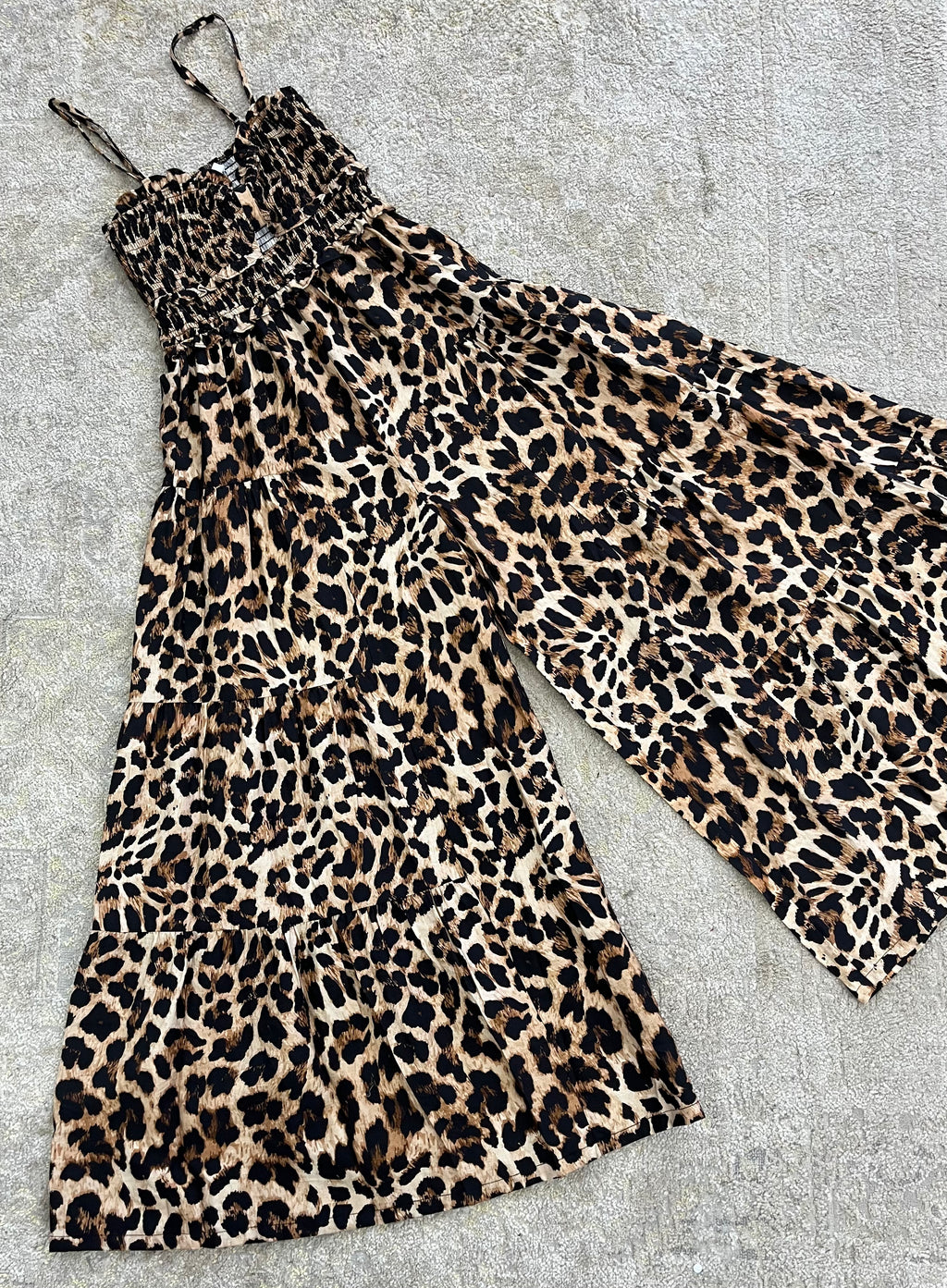 Leopard Print Wide Leg Jumpsuit