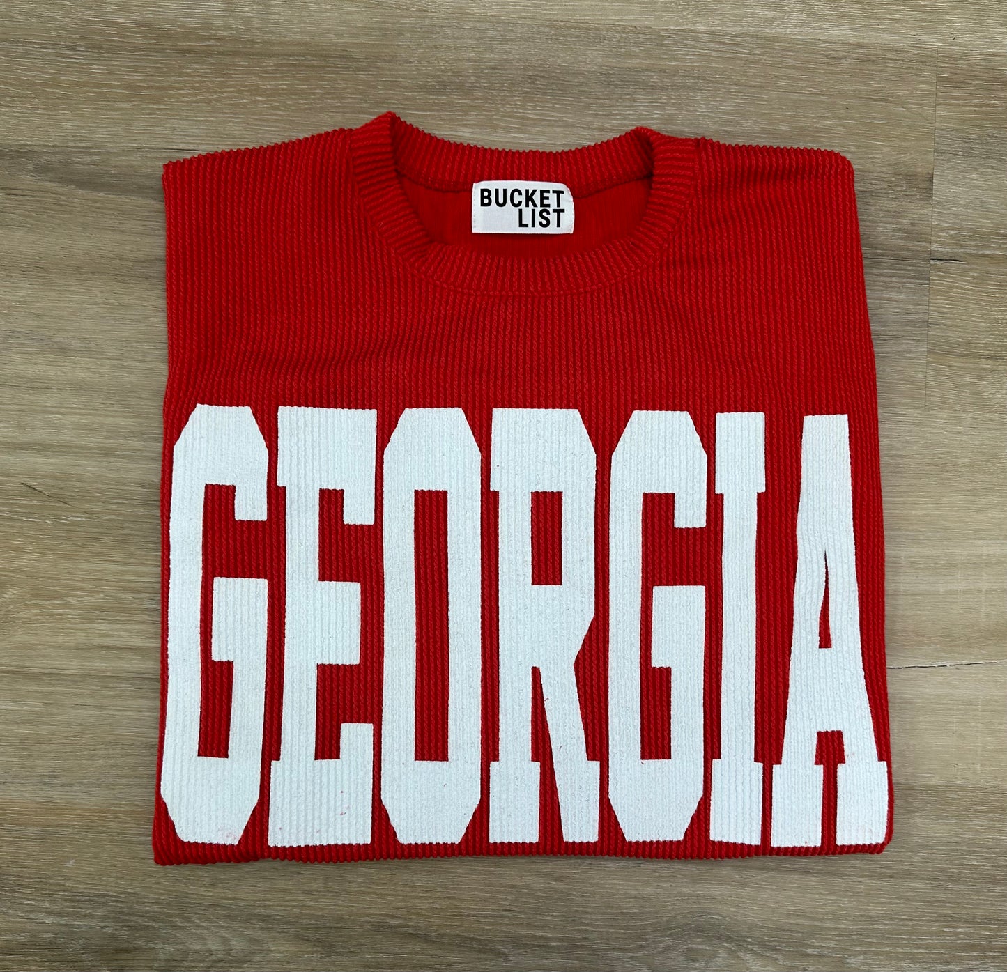 Georgia Comfy Oversized Graphic Sweatshirt - Red