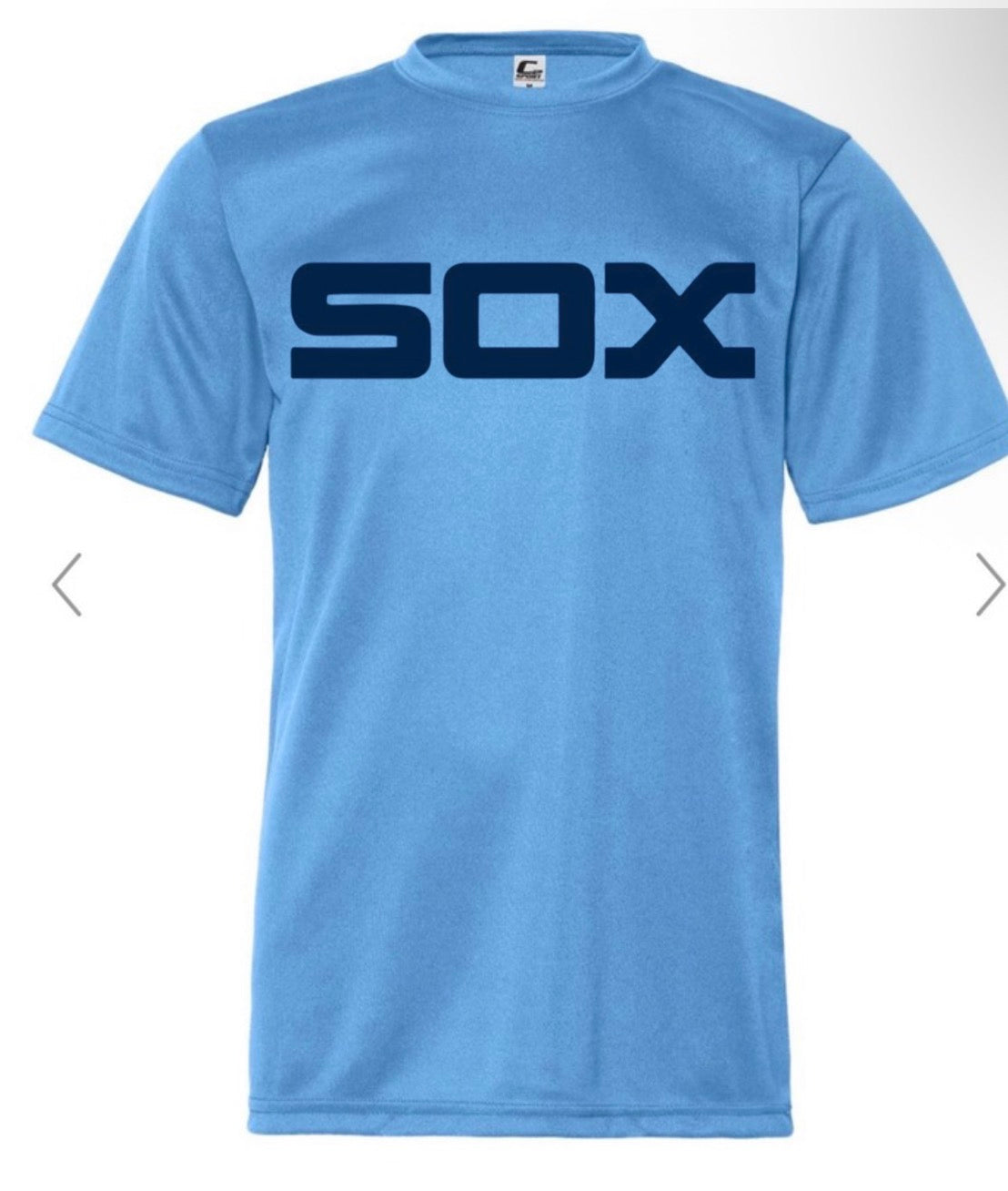 SOX logo on Columbia blue dri fit