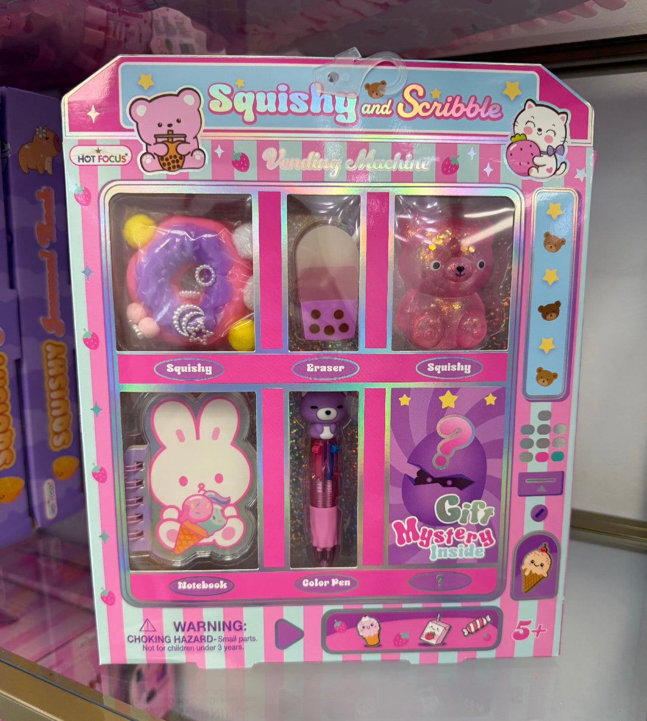 Hot Focus Squishy & Scribble – Vending Machine Stationery Set
