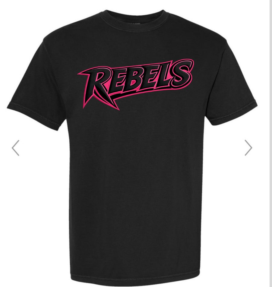 Rebels logo baseball on black