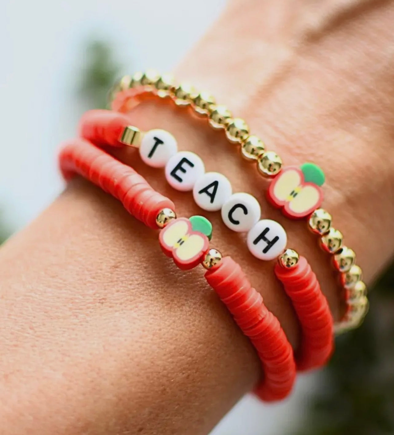 Apple Stack Beaded Bracelet