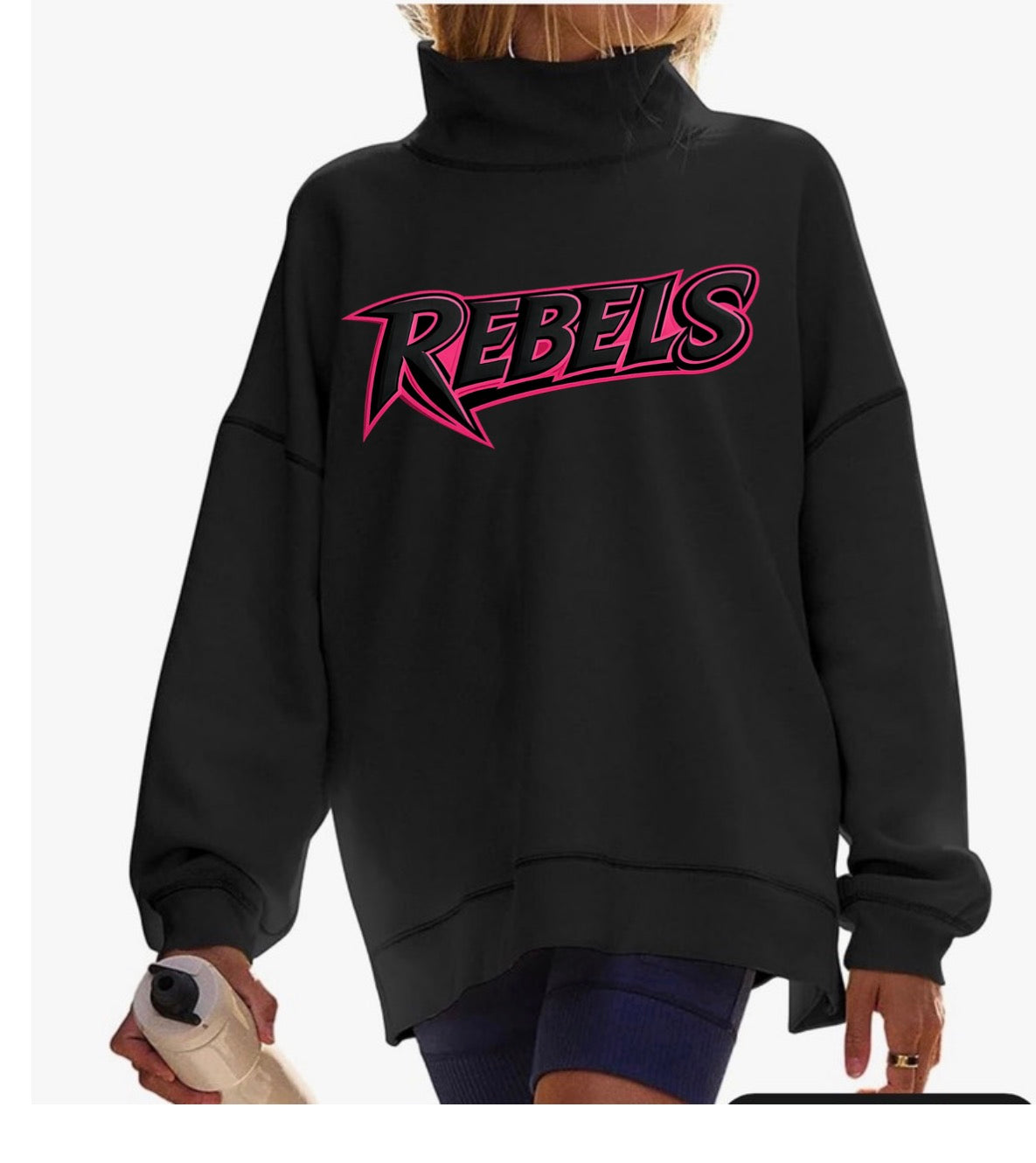 Rebels logo on black Mockneck