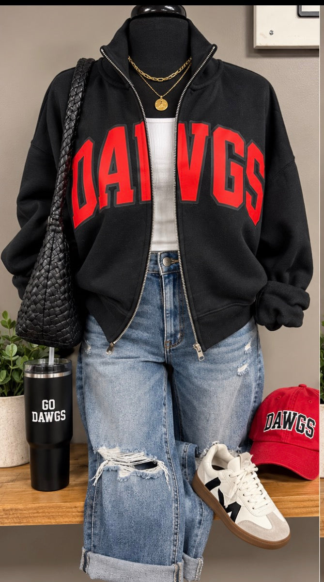 DAWGS varsity dual zip fleece jacket