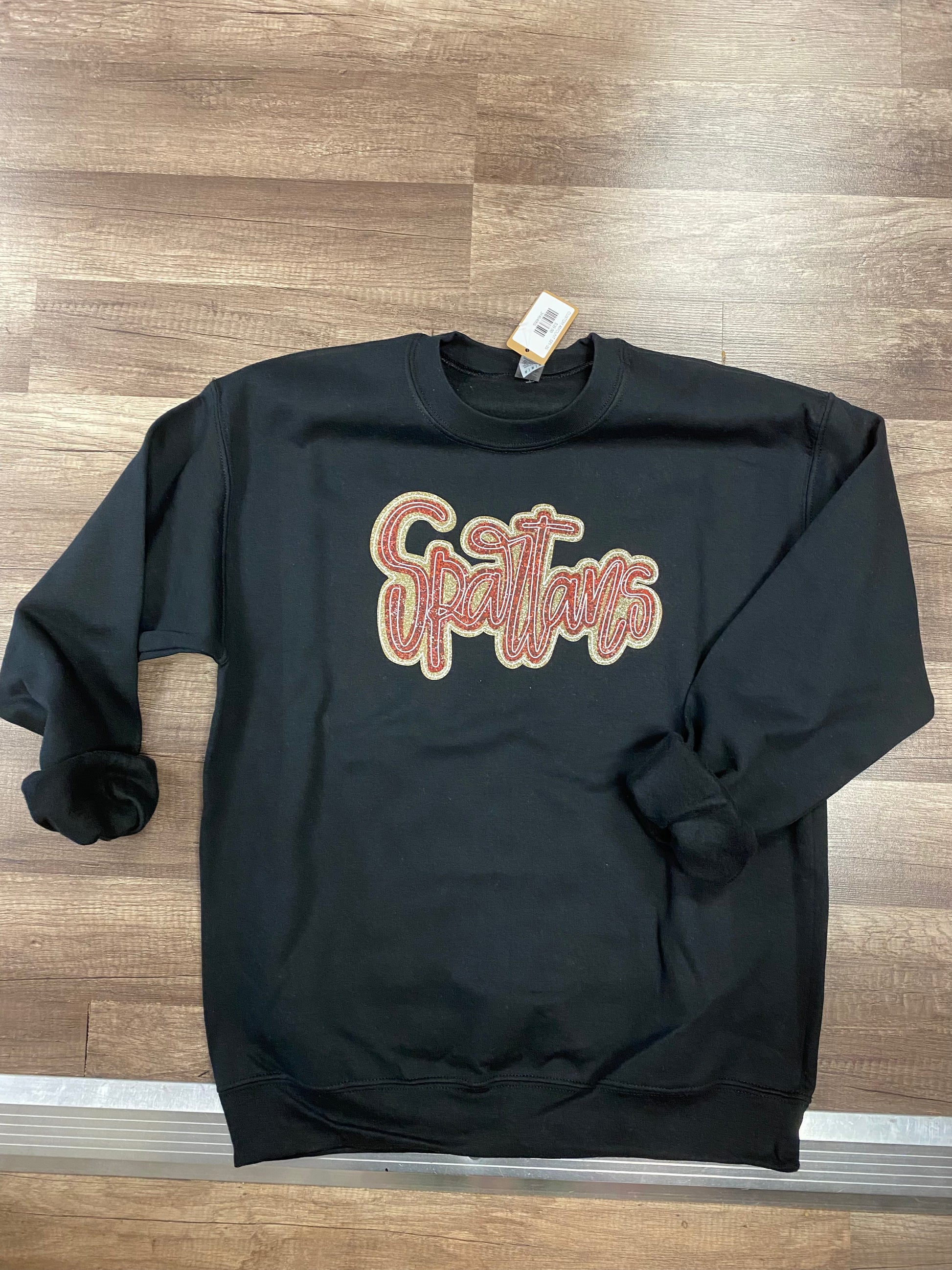 Spatans Cursive Spartans cursive faux glitter sweatshirt – Downtown Southern Outfitters