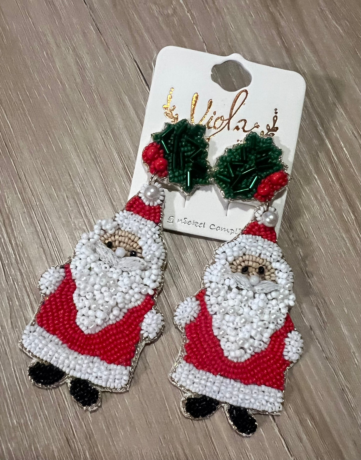 Beaded Santa Dangles