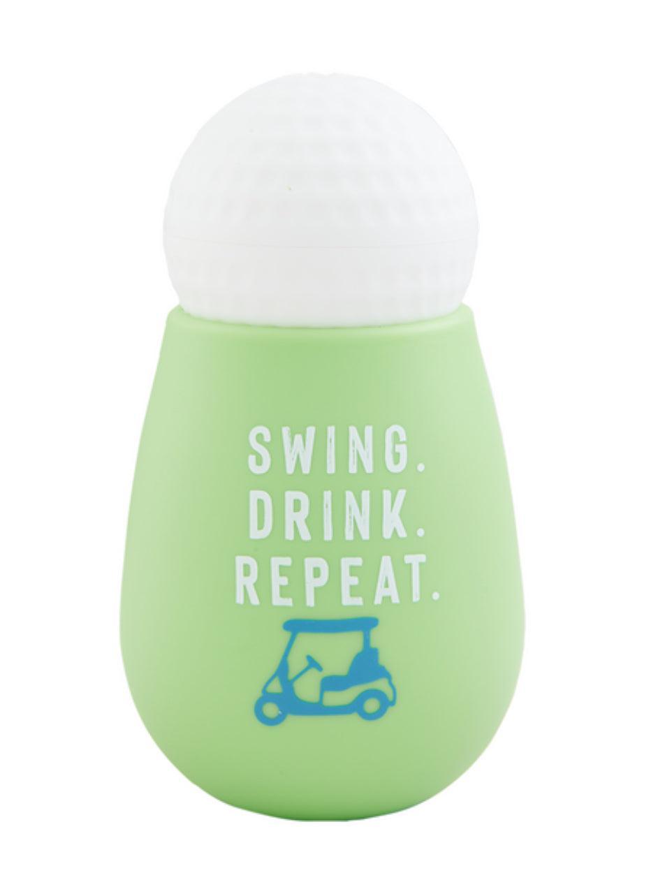 Swing. Drink. Repeat. Ice Mold Wine Glass Set