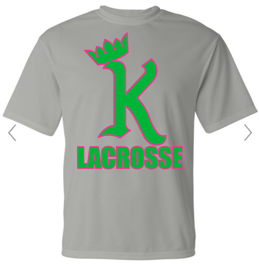 YOUTH Kings Lacrosse Big K Silver Dri Fit Tee