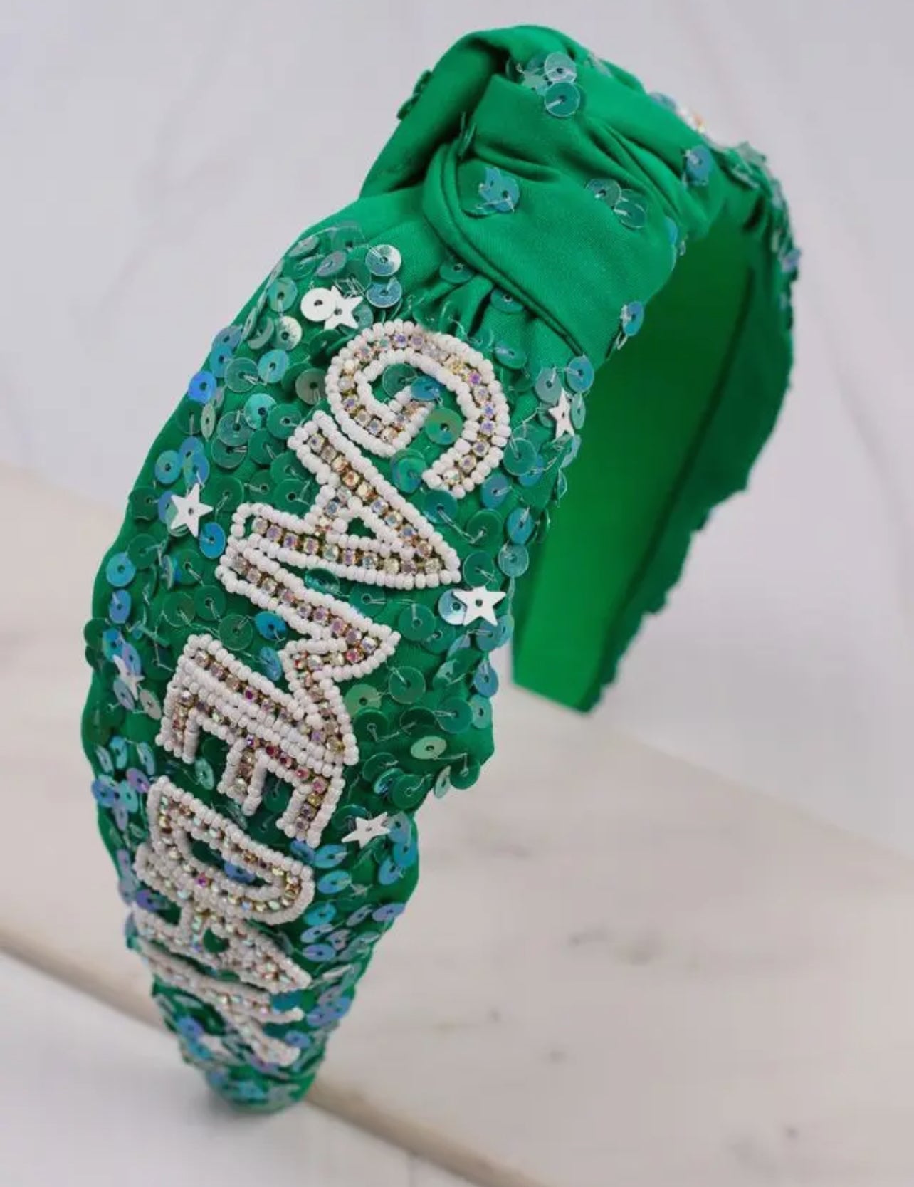 Green Game Day Sequin Headband