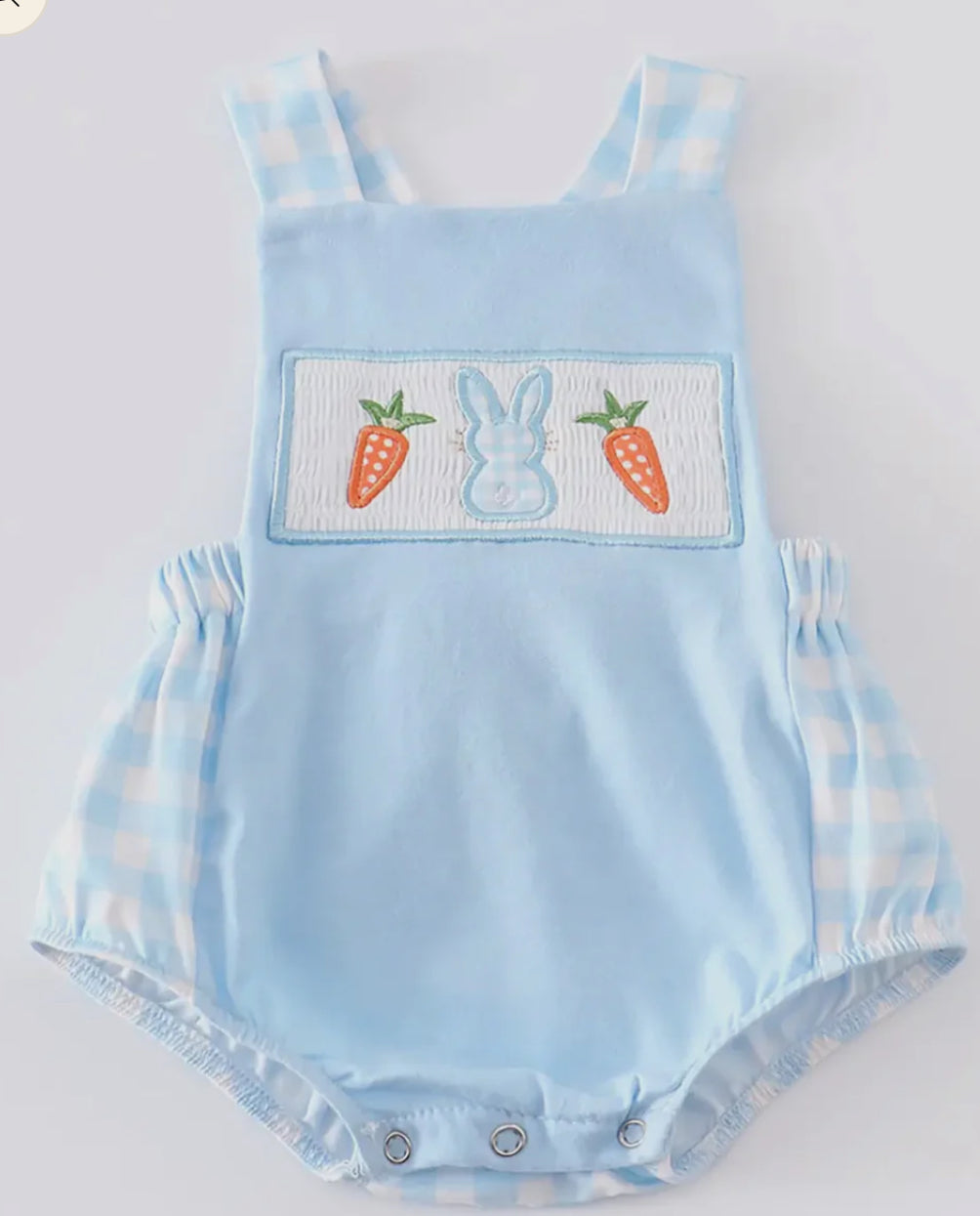 Easter Blue Smocked Bunny Boy Bubble