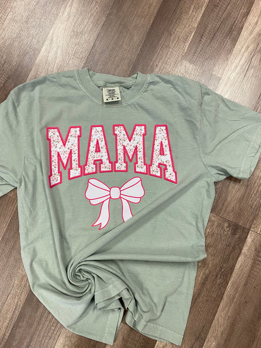 Floral Mama with Bow cc tee