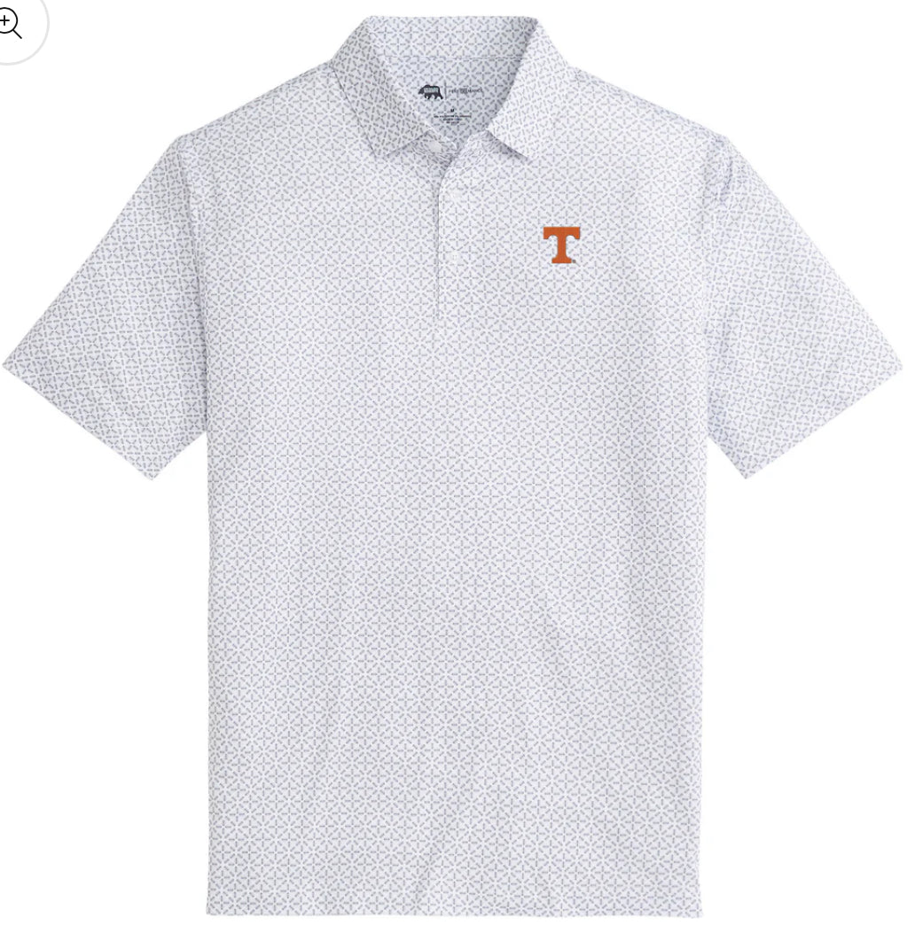 Tennessee Gameday Printed Performance Polo - White Onward Reserve