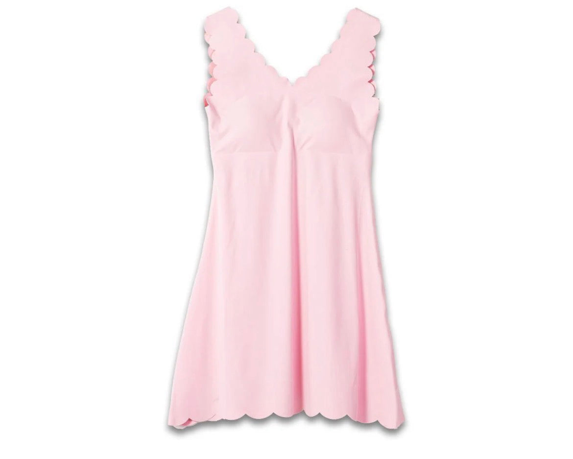 Pink scalloped tennis dress