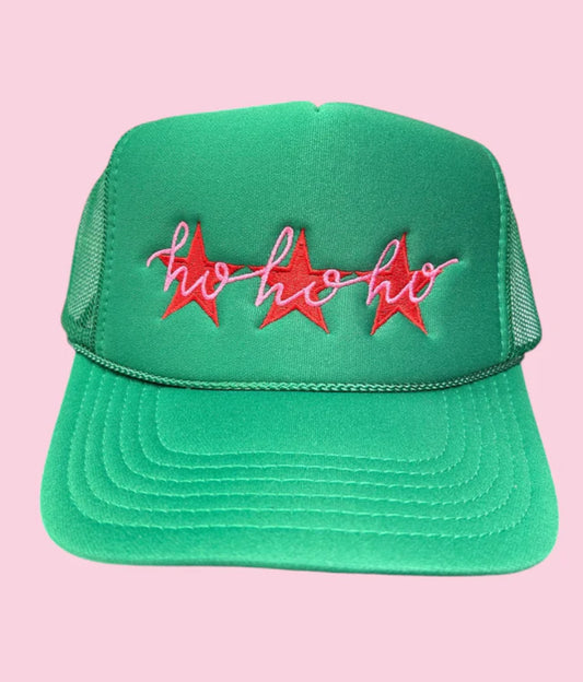 Ho Ho Ho Embroidered Trucker Hat