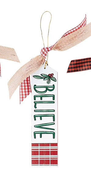 Believe Wood Ornament