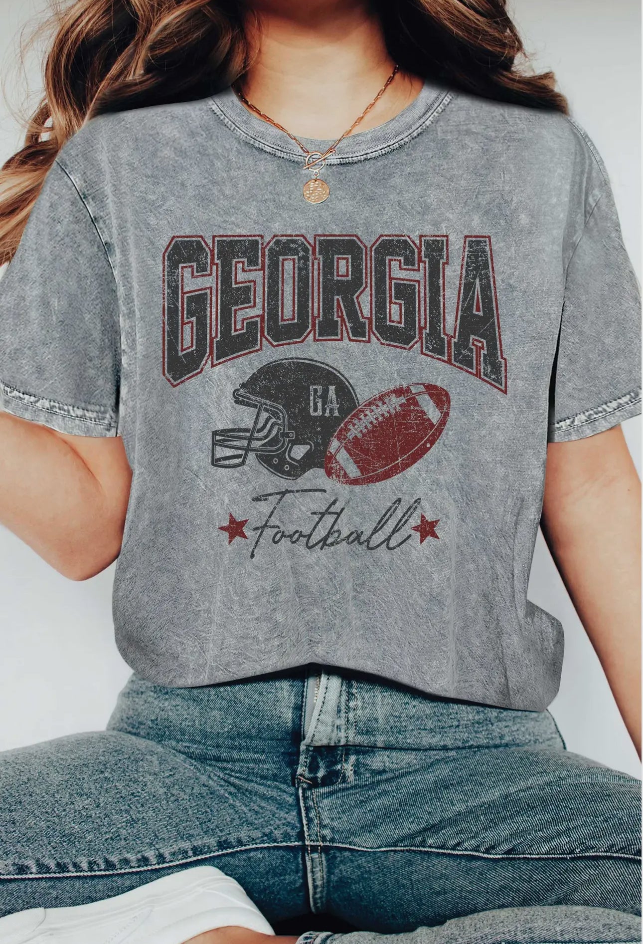 Georgia football vintage acid wash tee