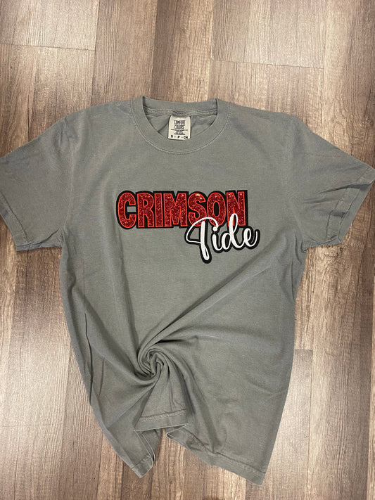 Crimson Tide Chenille Patch Embroidered Tee