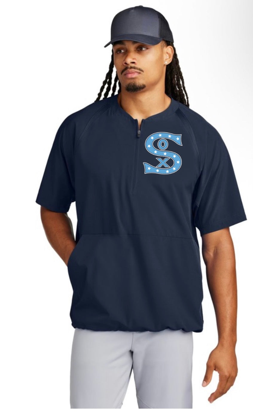 Sox logo navy short sleeve windbreaker (embroidered)
