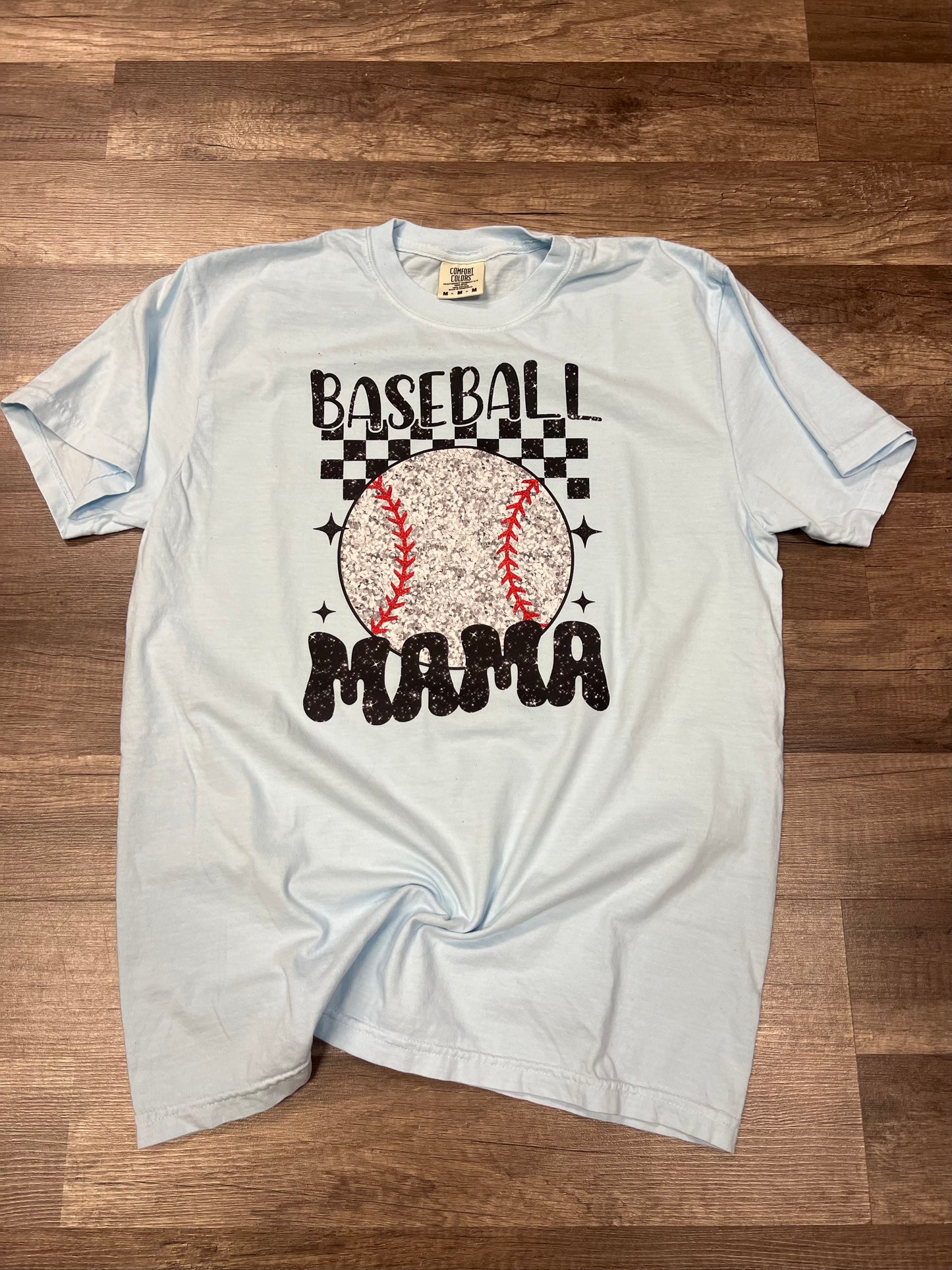 Baseball Mama Faux Glitter Tee