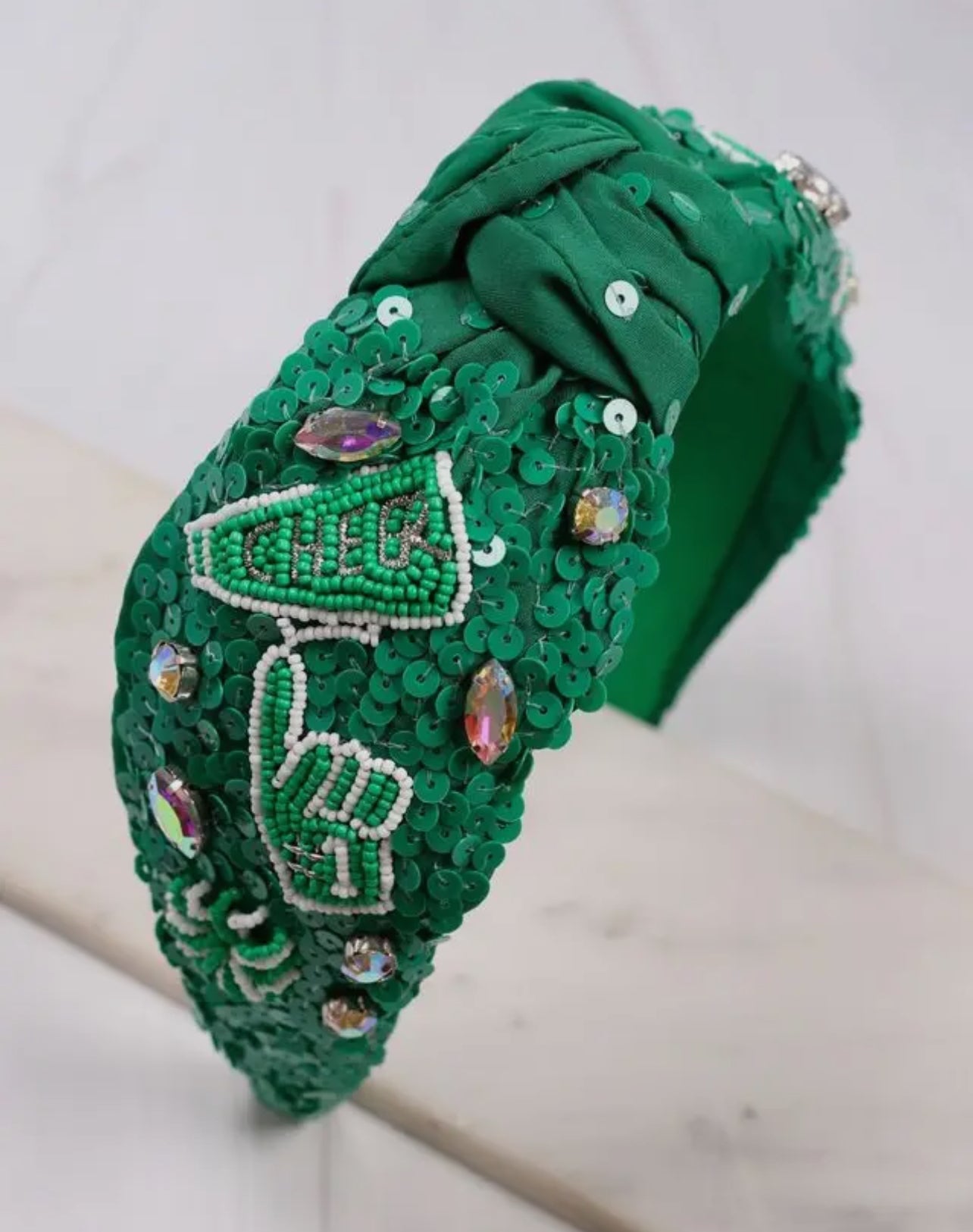 Green Cheer Sequin Headband