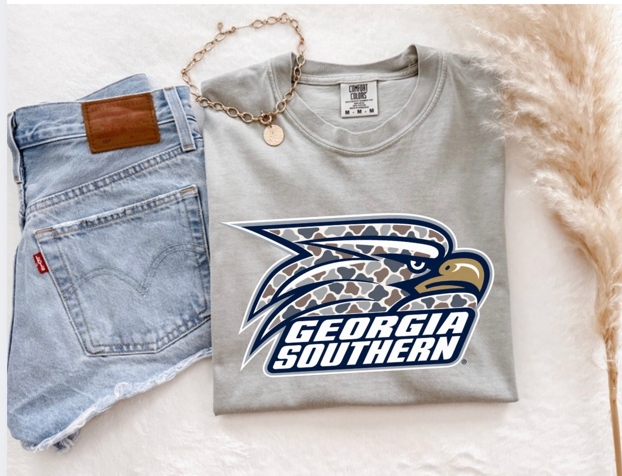 Retro Camo Georgia Southern Grey Tee
