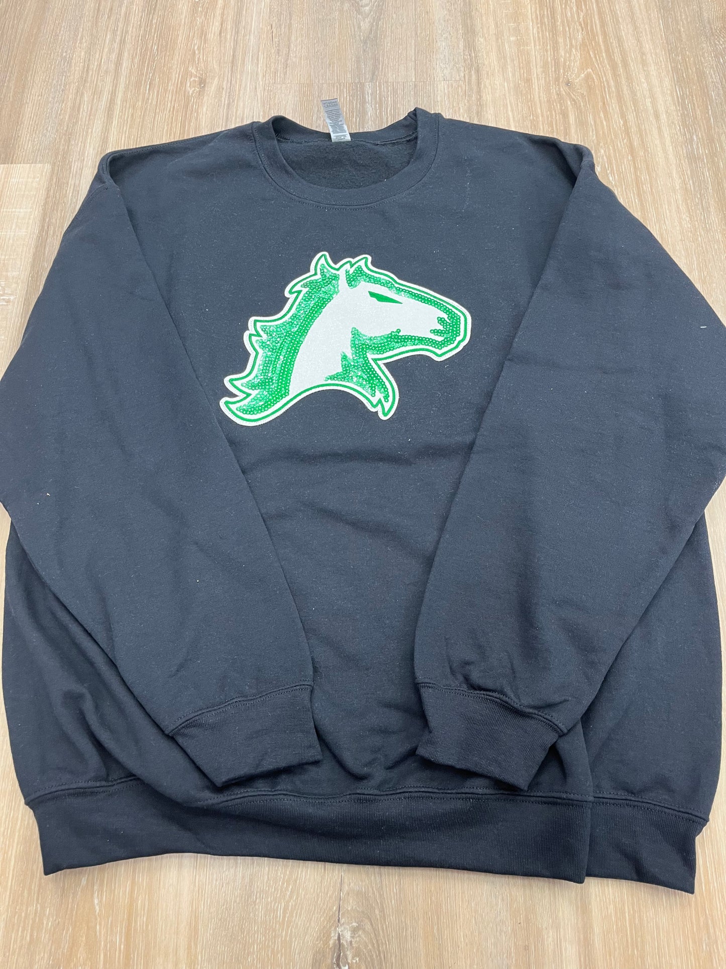 Kennesaw Mountain Mustangs embroidered sequin patch sweatshirt