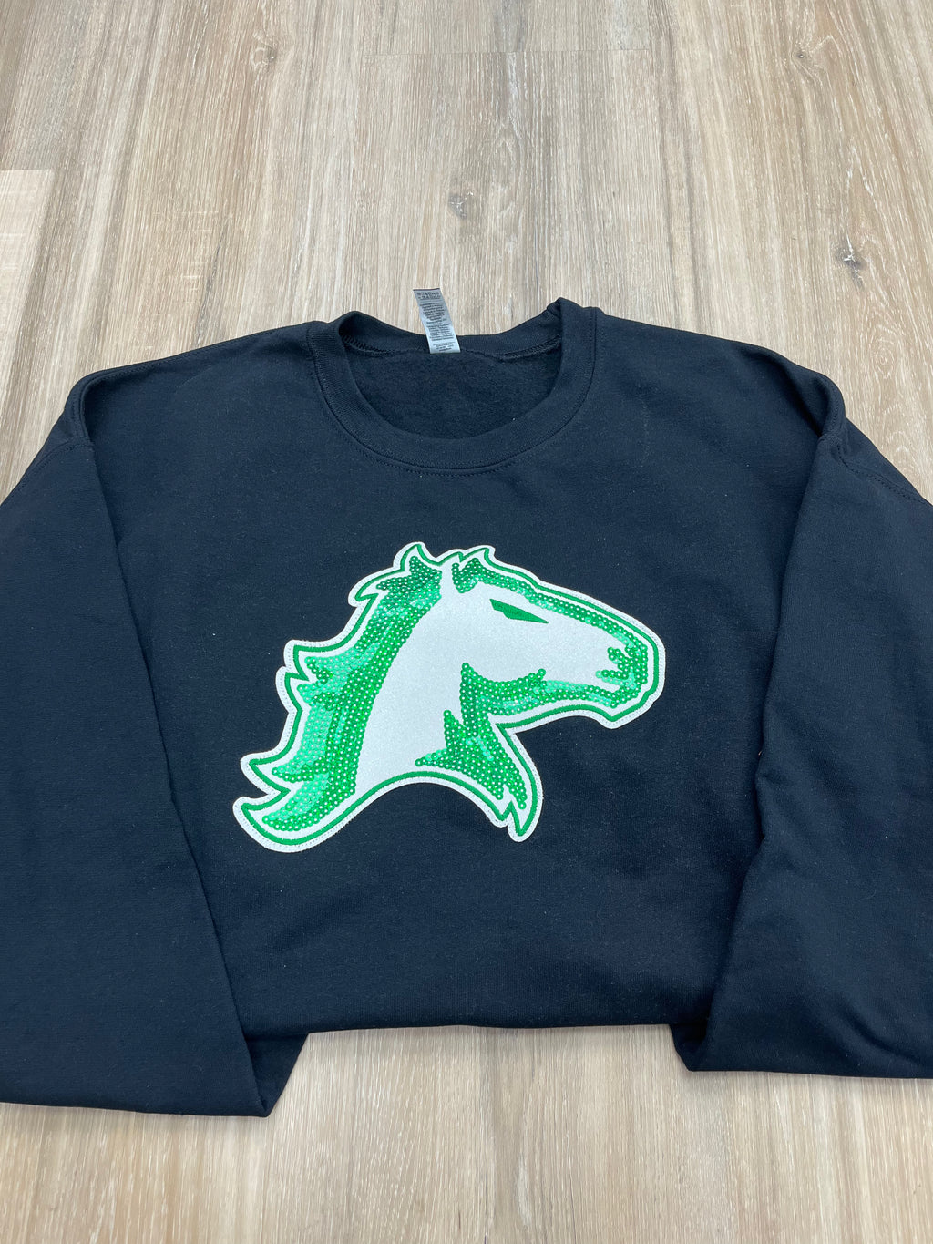 Kennesaw Mountain Mustangs PRESSED sequin patch sweatshirt