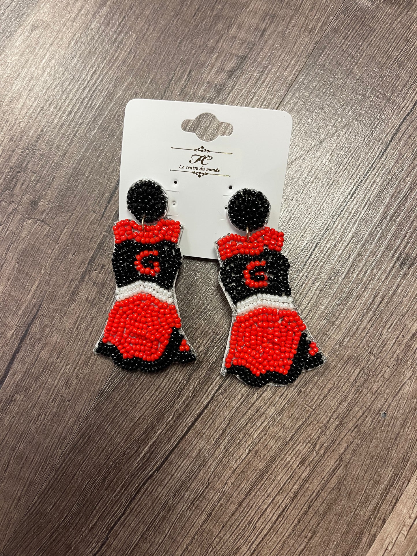 Georgia Cheer Beaded Earrings