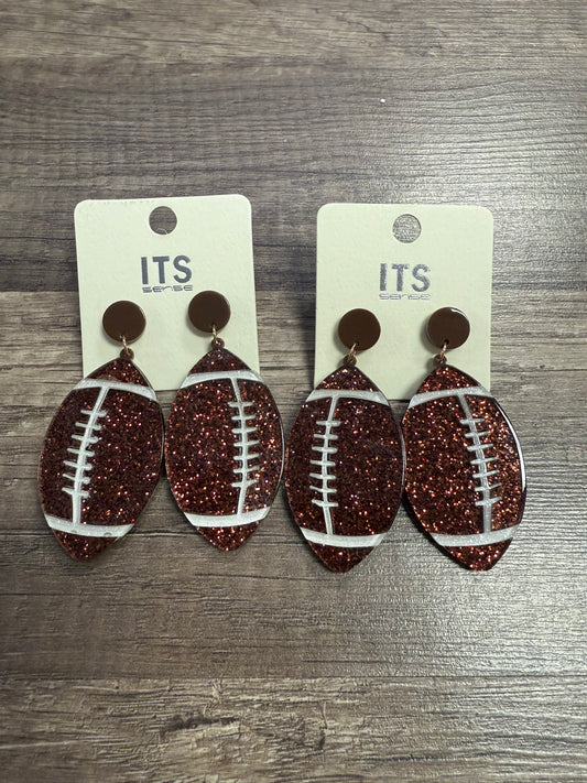 Football glitter acrylic dangles